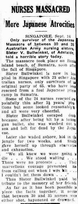 Nurses massacred - More Japanese attrocities