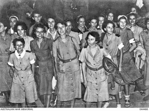 Evacuated Australian nurses arrive in Singapore - Sept 1945
