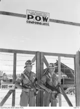 Australian guards with Owen guns at Morotai
