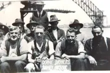 Sydney wharf workers wait for work 1930s